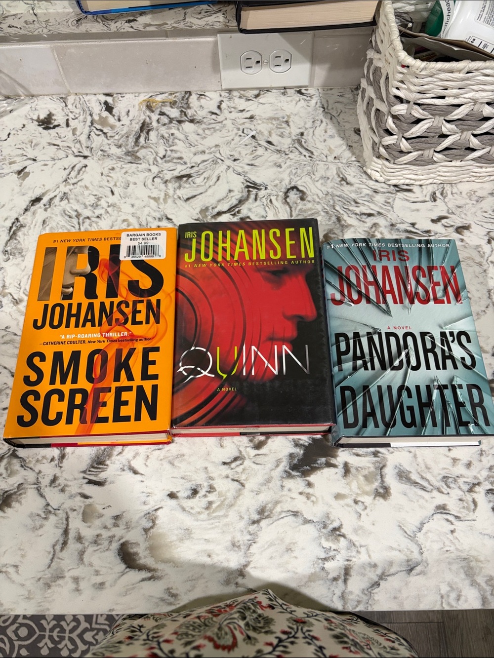 3 Hardcover books Iris Johansen Thriller Collection - Orange, Red, Blue Covers